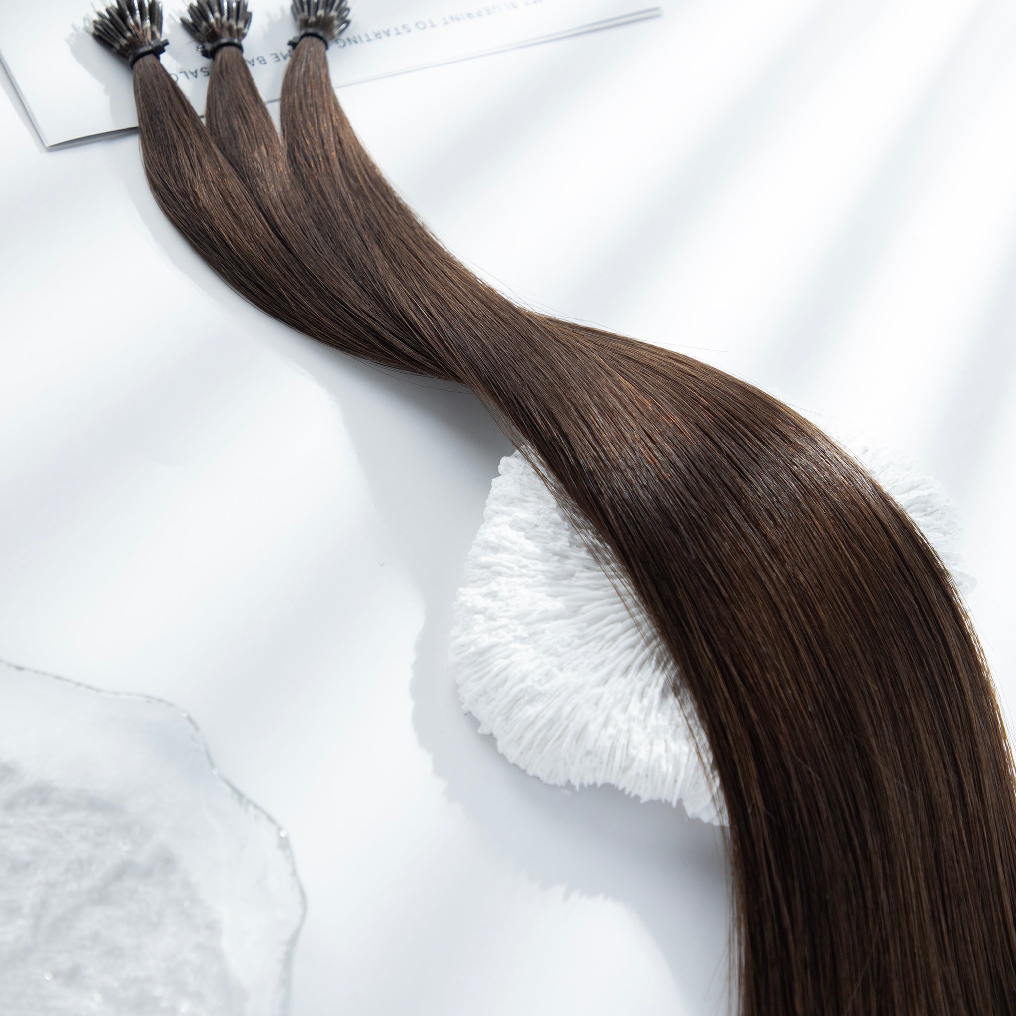 22-inch brown Remy nano bead hair extensions