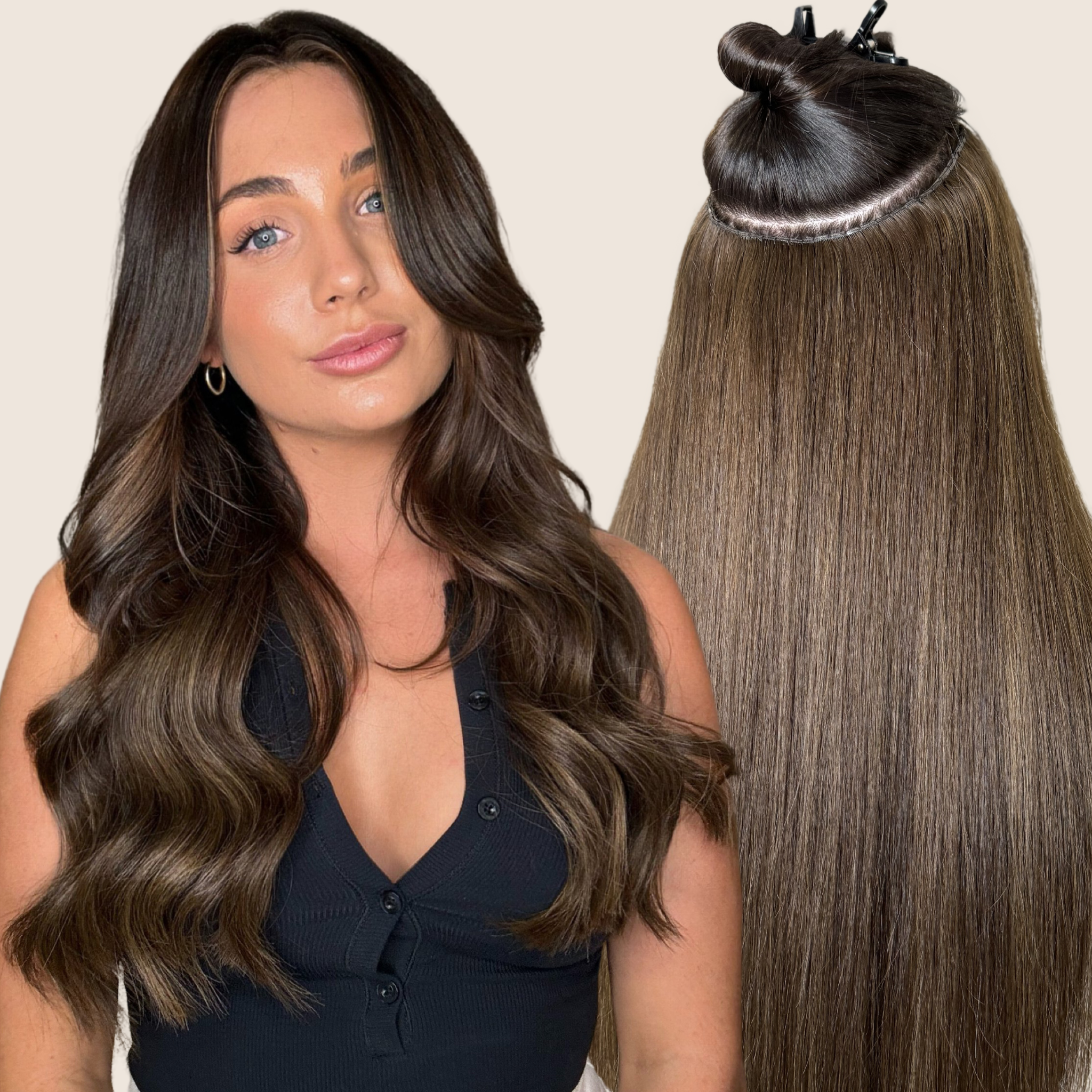 Clip in human hot sale hair extensions sydney