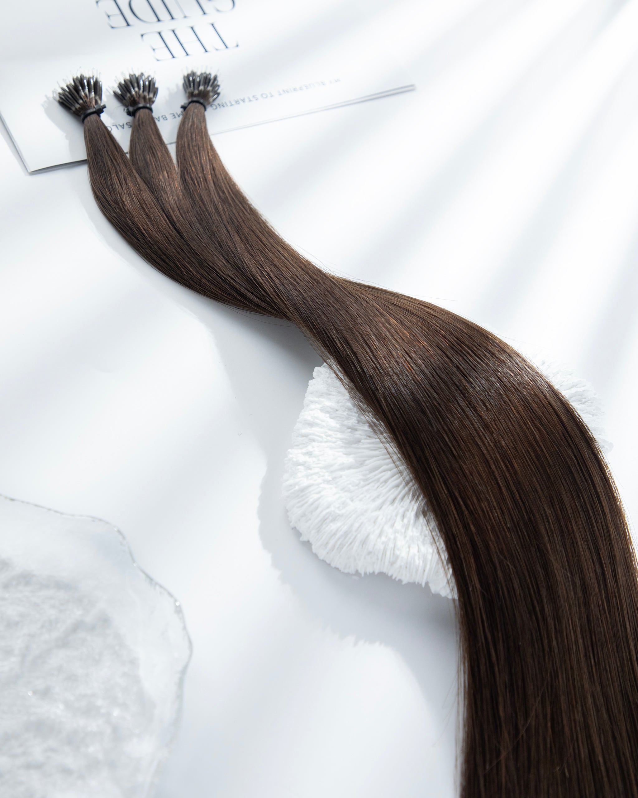 22-inch brown Remy nano bead hair extensions 